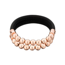 Load image into Gallery viewer, ROSE GOLD LEATHER BALL BRACELET - White
