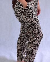 Load image into Gallery viewer, side angle beige leopard print joggers
