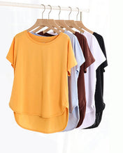 Load image into Gallery viewer, Lots of colour asymmetric tshirt
