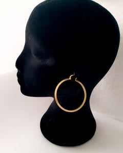 GOLD HOOP - Brushed Earrings