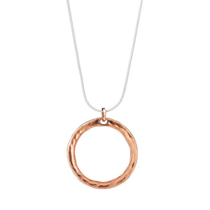 ROSE GOLD HAMMERED RING - Pendant Necklace