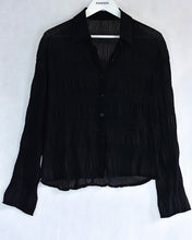 Load image into Gallery viewer, Parenza Charlie chiffon blouse front view textured material
