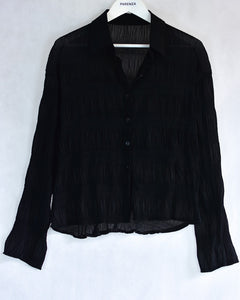 Parenza Charlie chiffon blouse front view textured material