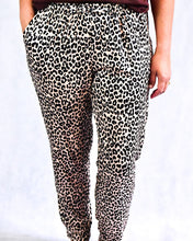 Load image into Gallery viewer, beige joggers leopard print
