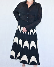 Load image into Gallery viewer, SOFIA Geometric Panelled Skirt - Black &amp; Cream
